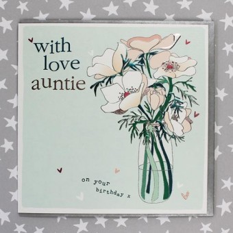 Birthday card Auntie - With love Auntie, on your birthday